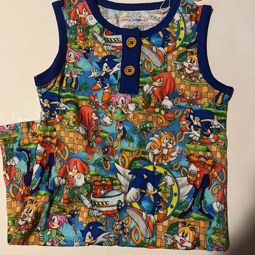 Sonic inspired bamboo romper
